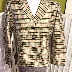 Kasper ASL Petite Jacket, Plaid, 100% Silk